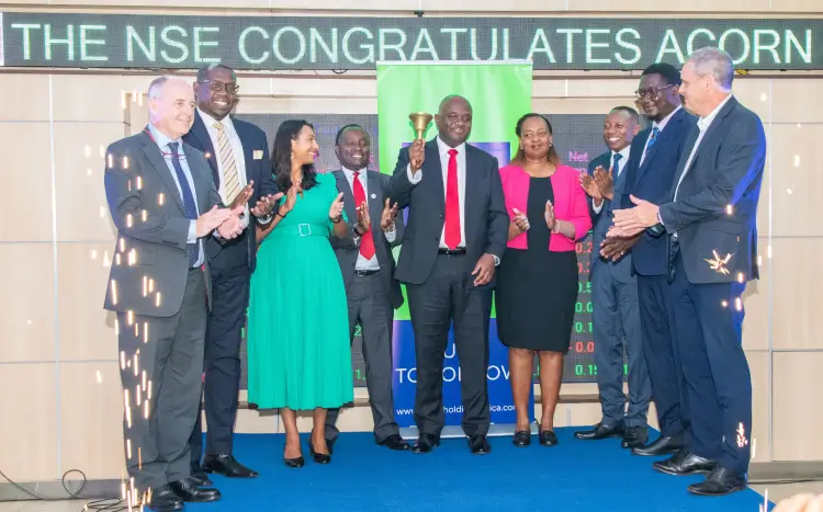 The Nairobi Securities Exchange (NSE) also held a Bell Ringing Ceremony to celebrate Acorn Holdings Limited's successful redemption