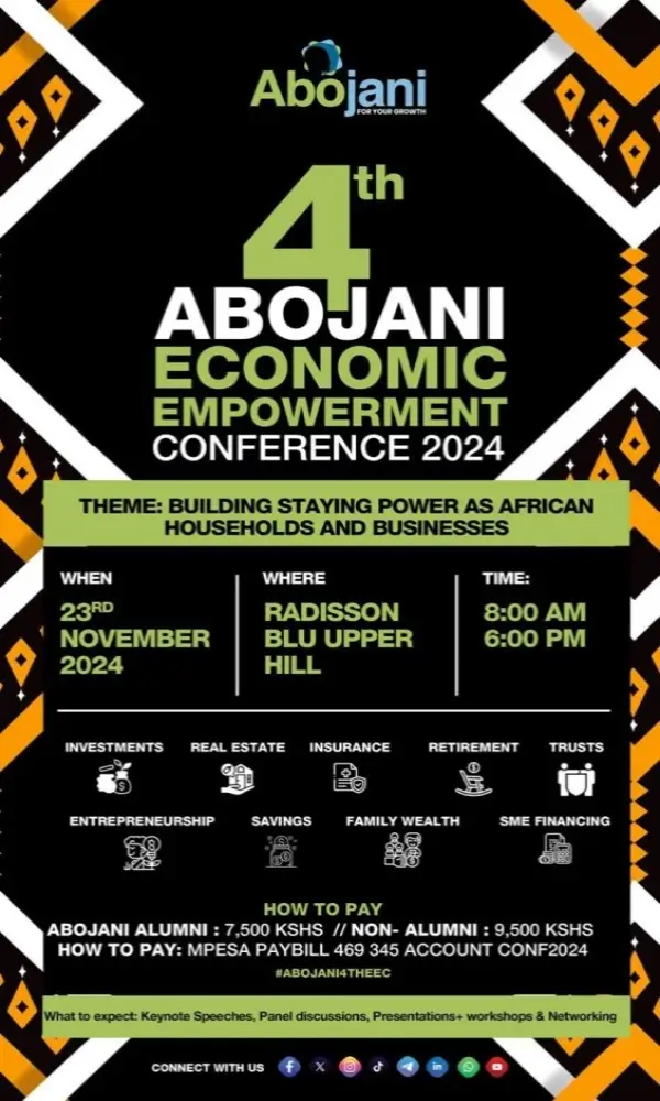 4th Abojani Economic Empowerment Conference, Saturday 23rd November 2024