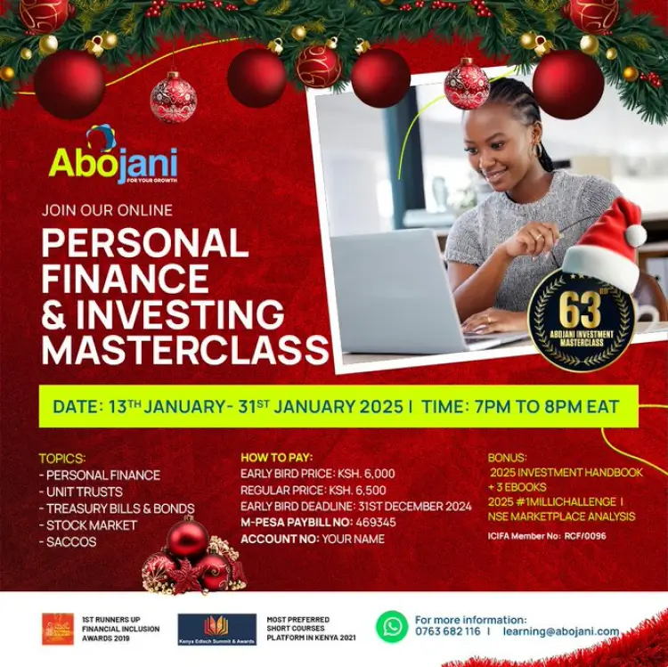 Finally, kickstart your 2025 journey with Abojani’s Masterclass and get closer to achieving your financial goals.