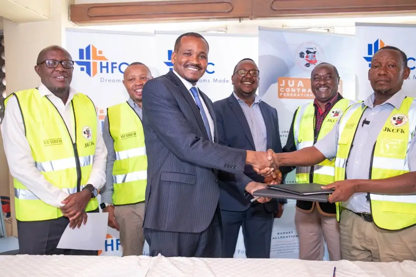 HF_JCFK MOU Signing Housing Finance partnership with Jua Kali Contractors Federation of Kenya