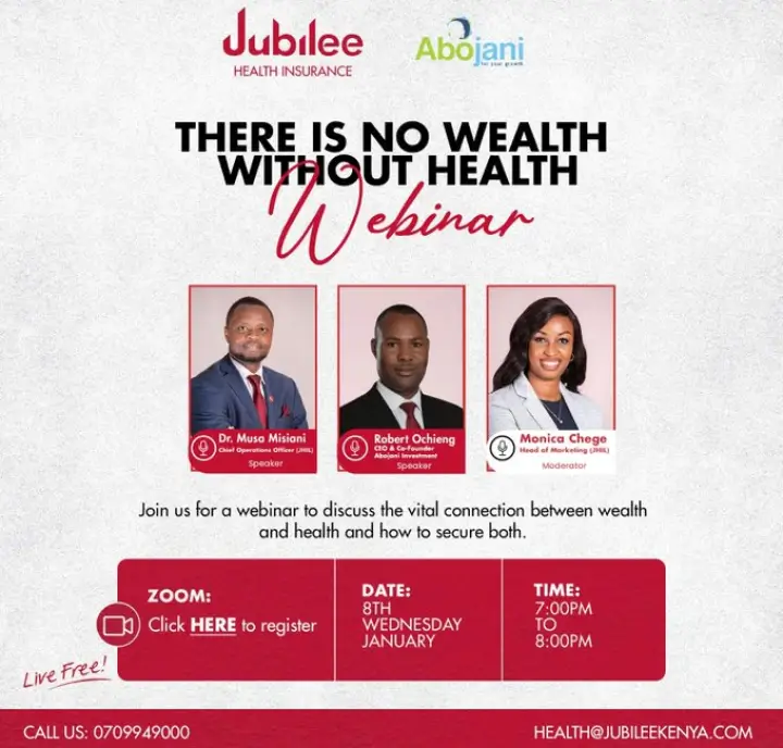 We hosted a webinar in partnership with Jubileeins on the connection between Health and Wealth