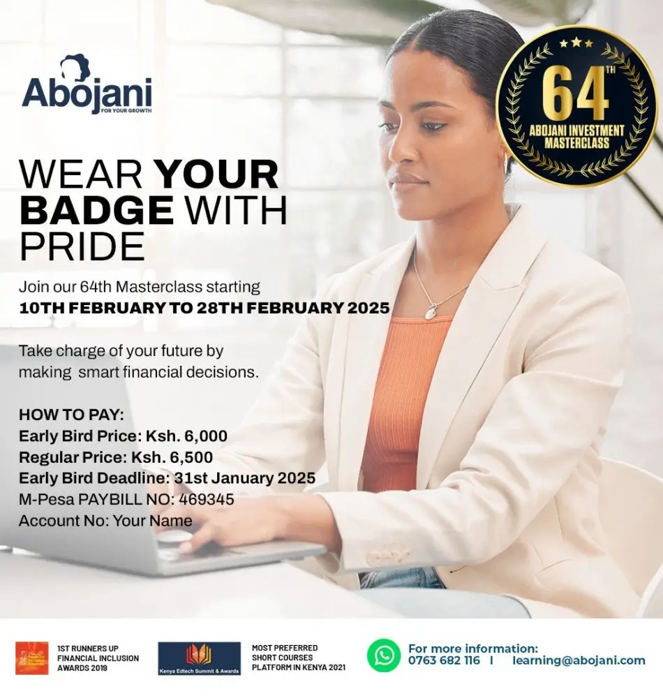 Wear Your Badge with Pride - The 64th Abojani Personal Finance and Investment Masterclass Register February 2025