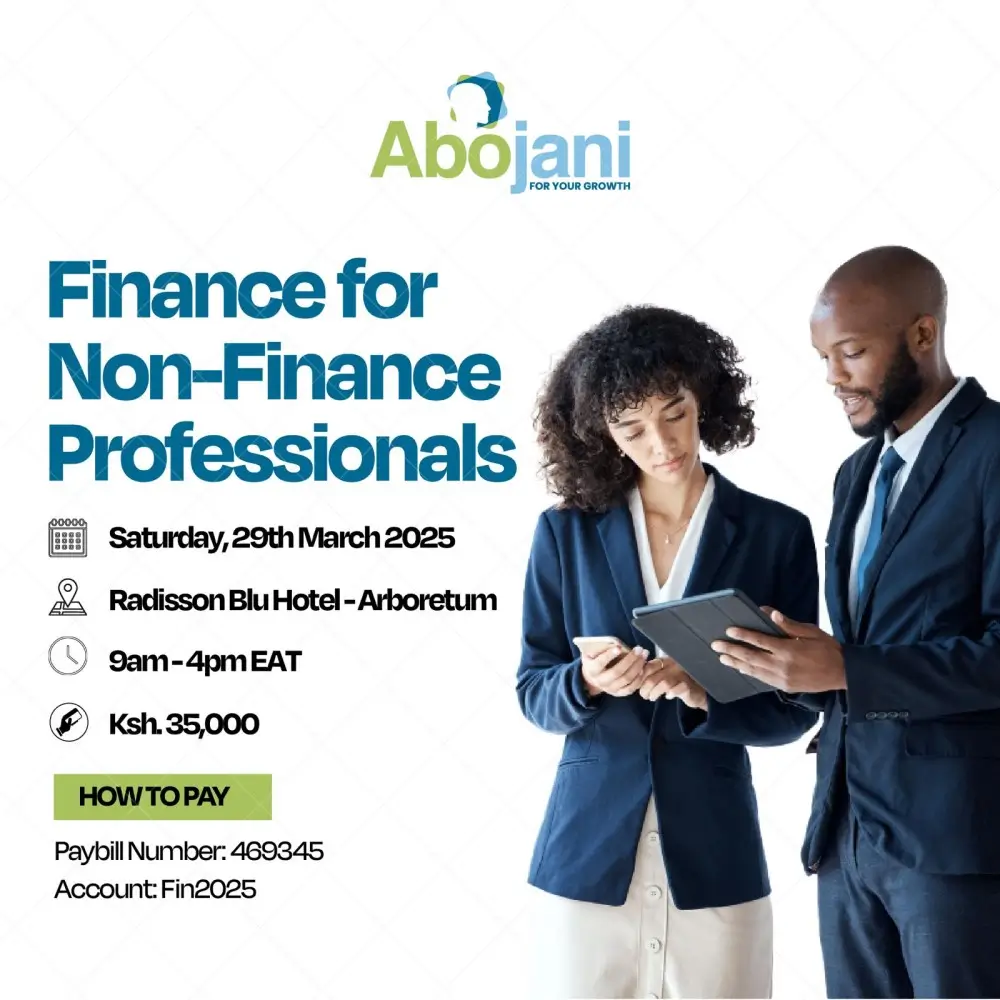 Finance for Non Finance Professionals Workshop - 29th March 2025 Abojani at Radisson Blu Hotel