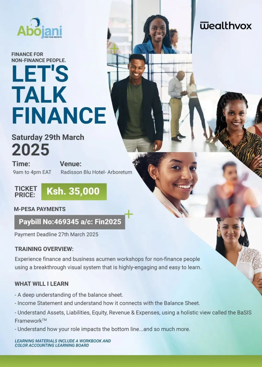 Finance for Non Finance Professionals Workshop - Saturday, 29th March 2025 Abojani Investiment