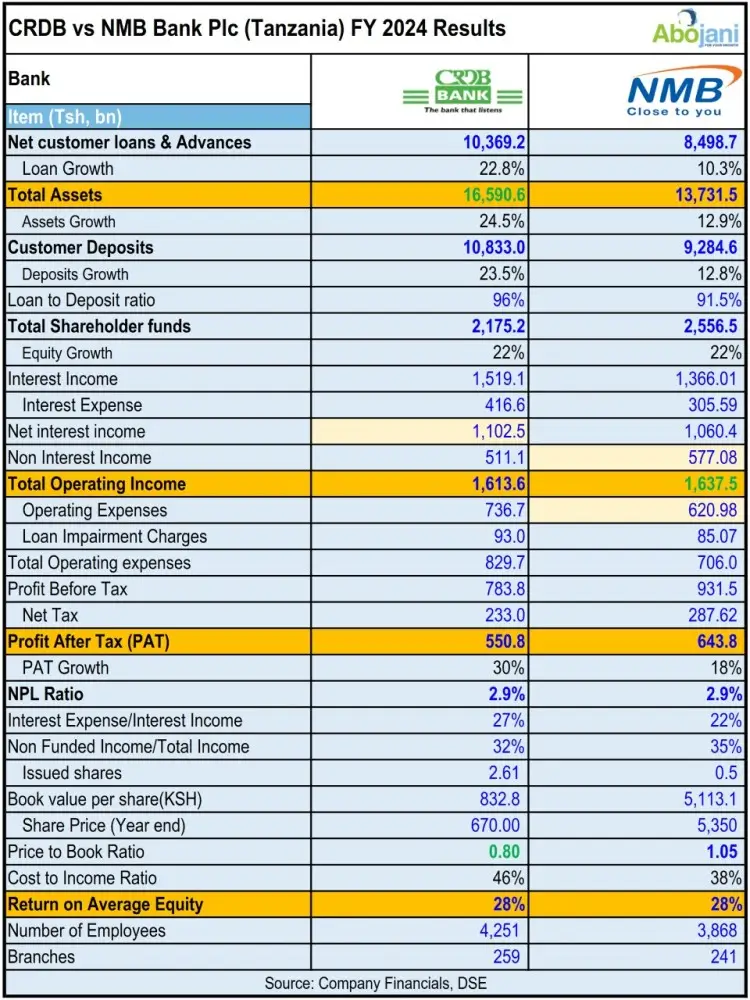 Tanzania’s biggest banks, CRDB and NMB, had a great year in 2024