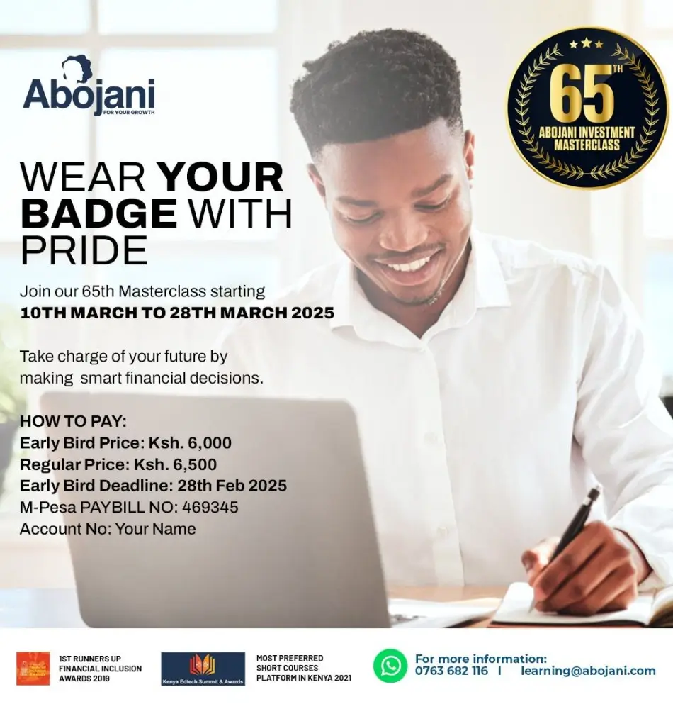 Wear Your Badge with Pride - The 65th Abojani Personal Finance and Investment Masterclass Register March 2025 Early Bird Price Abojani