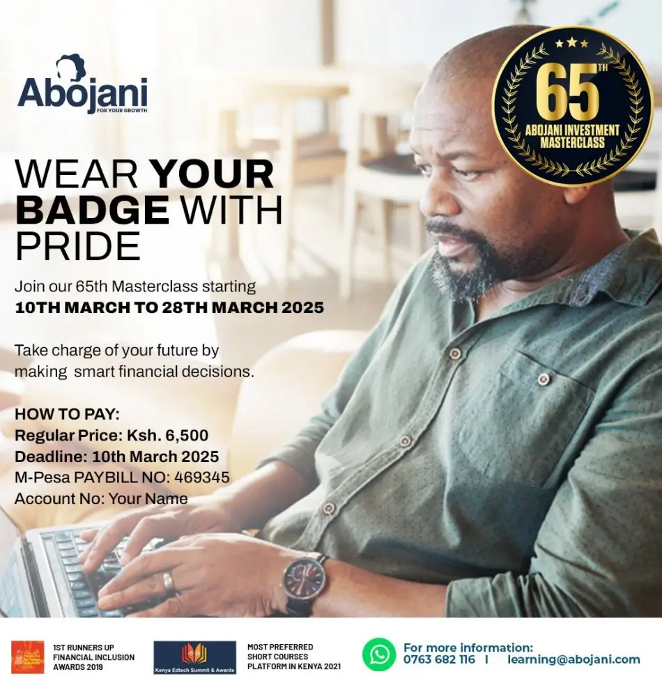 Wear Your Badge with Pride - The 65th Abojani Personal Finance and Investment Masterclass Register for 10th March 2025